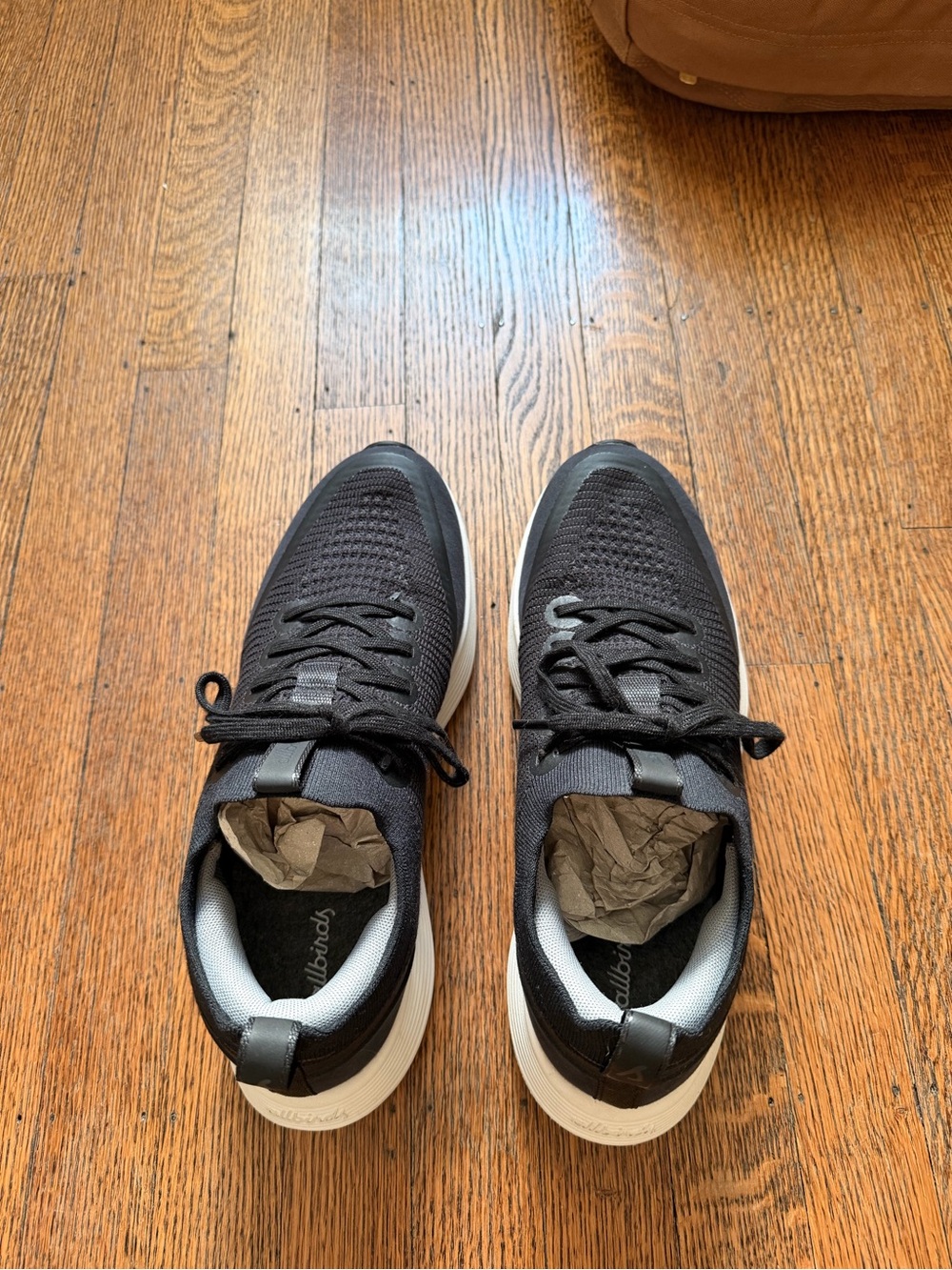 allbirds Women's Black Knit Running Sneakers with White Midsole - Picture 2 of 5